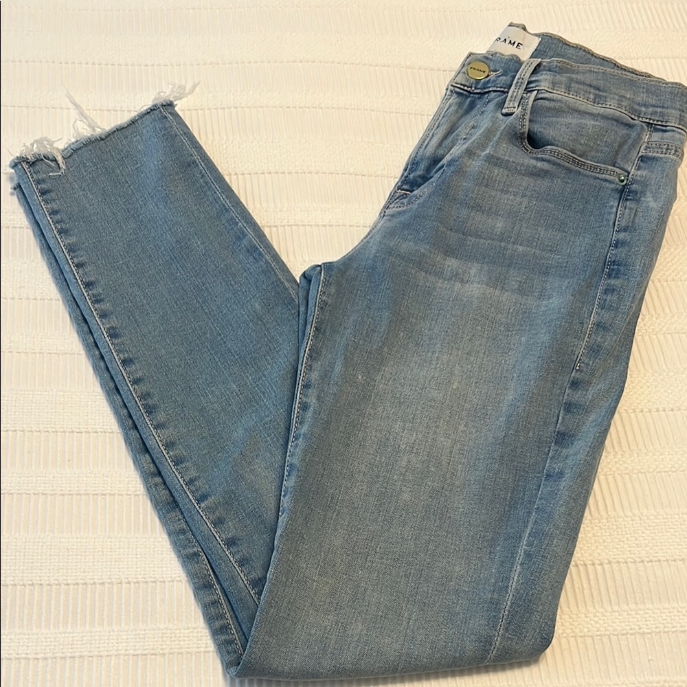 Frame Denim Blue Ankle Cropped Jeans